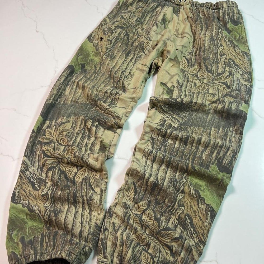 Realtree Sweatpants Mens Camouflage Fleece Joggers Forest Print Distressed